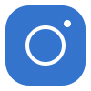 Instagram app icon in blue and black colors.