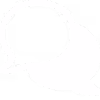 Two overlapping white speech bubbles representing a chat or conversation.