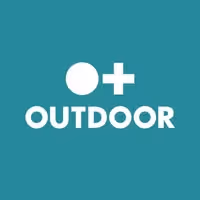 Outdoor brand logo with a circle and plus symbol above the word 'OUTDOOR' on a teal background.