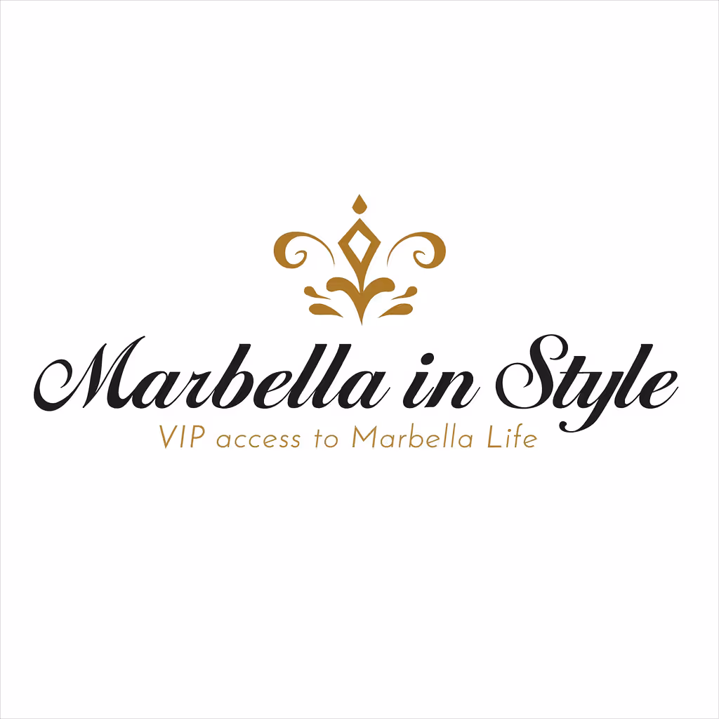 Logo with gold decorative emblem above the text 'Marbella in Style' and subtitle 'VIP access to Marbella Life'.