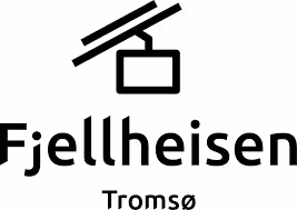 Black logo of Fjellheisen with a stylized cable car icon above the text 'Fjellheisen Tromsø'.