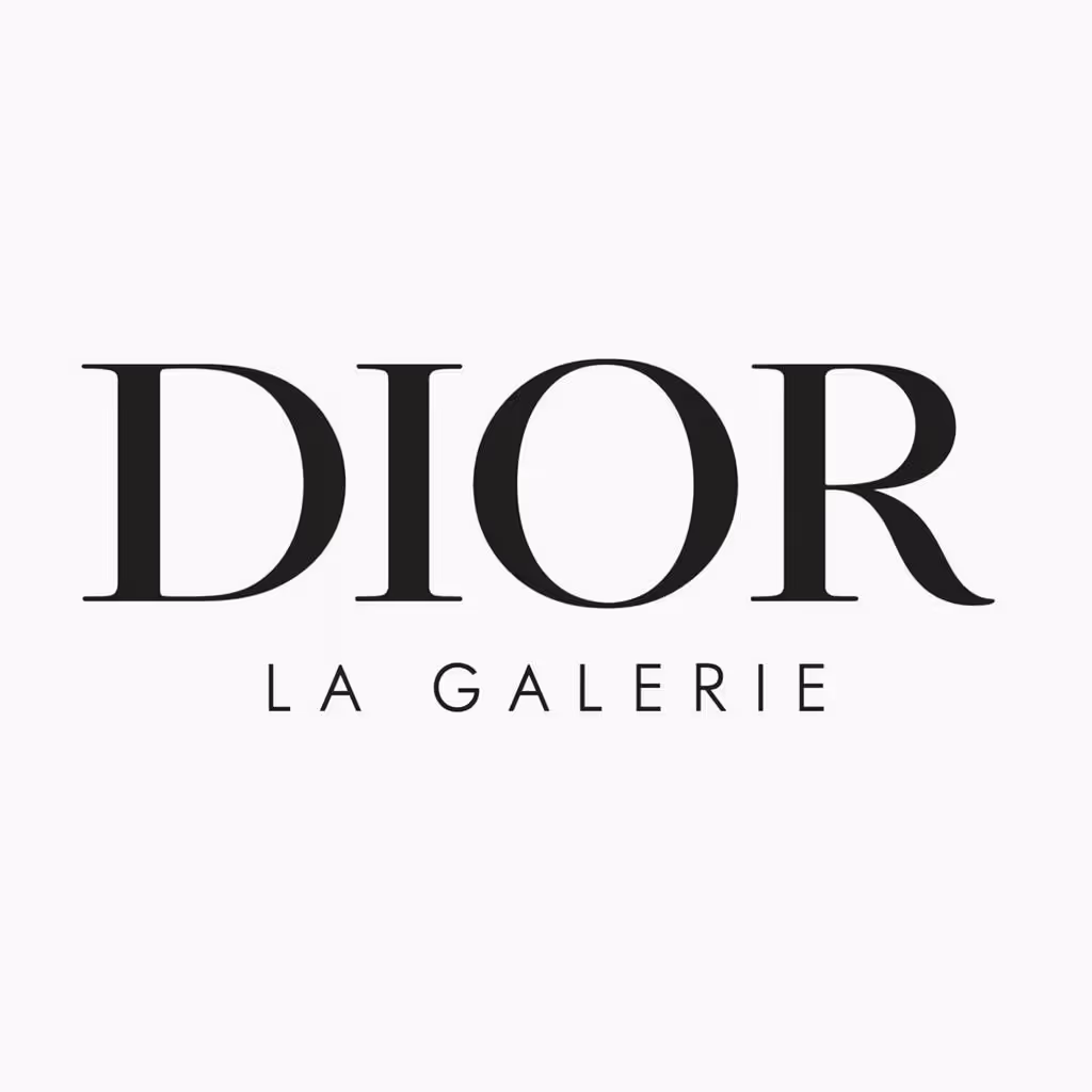 Dior La Galerie logo with DIOR in large black uppercase letters and LA GALERIE in smaller letters beneath.