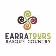 EarRa Tours Basque Country logo with stylized spiral design in brown, green, and burgundy above the company name.