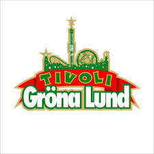 Logo of Tivoli Gröna Lund amusement park featuring stylized rides and a star-topped tower.