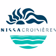 Nissa Croisières logo featuring stylized waves and ship sails above the text.