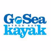 GoSea Kayak logo with a kayak silhouette forming part of the 'o' in GoSea, and text indicating Byron Bay.