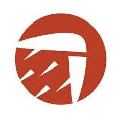 White silhouette of a person sneezing inside a red circle.