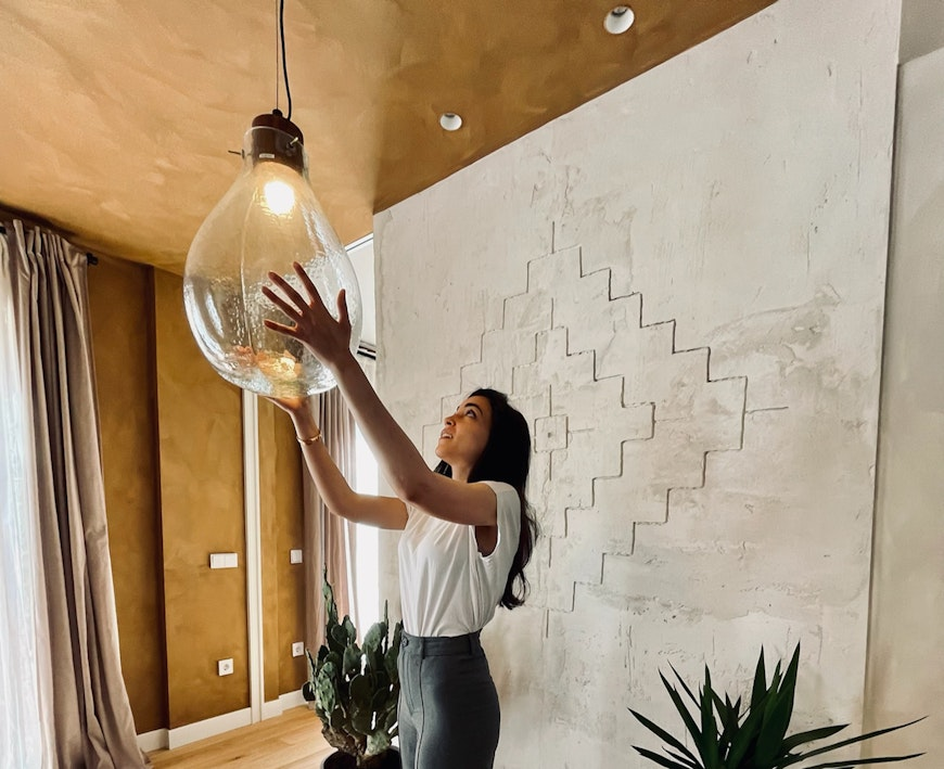 putting up a light