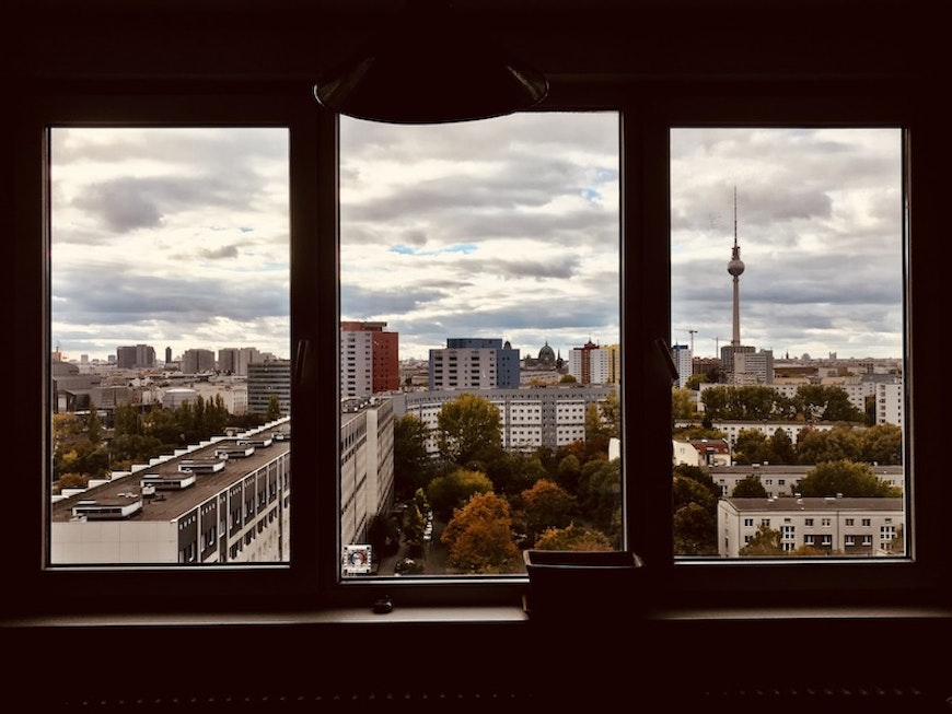 view of berlin through window