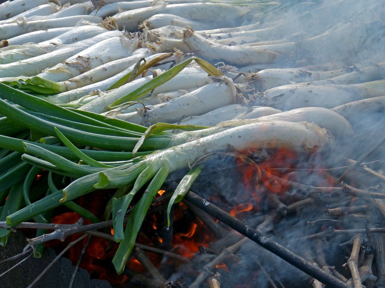 grilling calçots