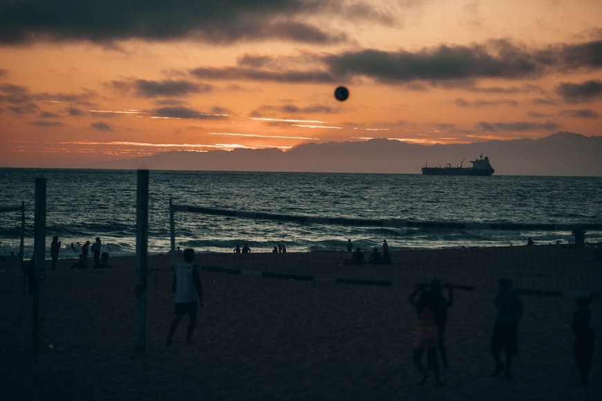 atardecer en la playa