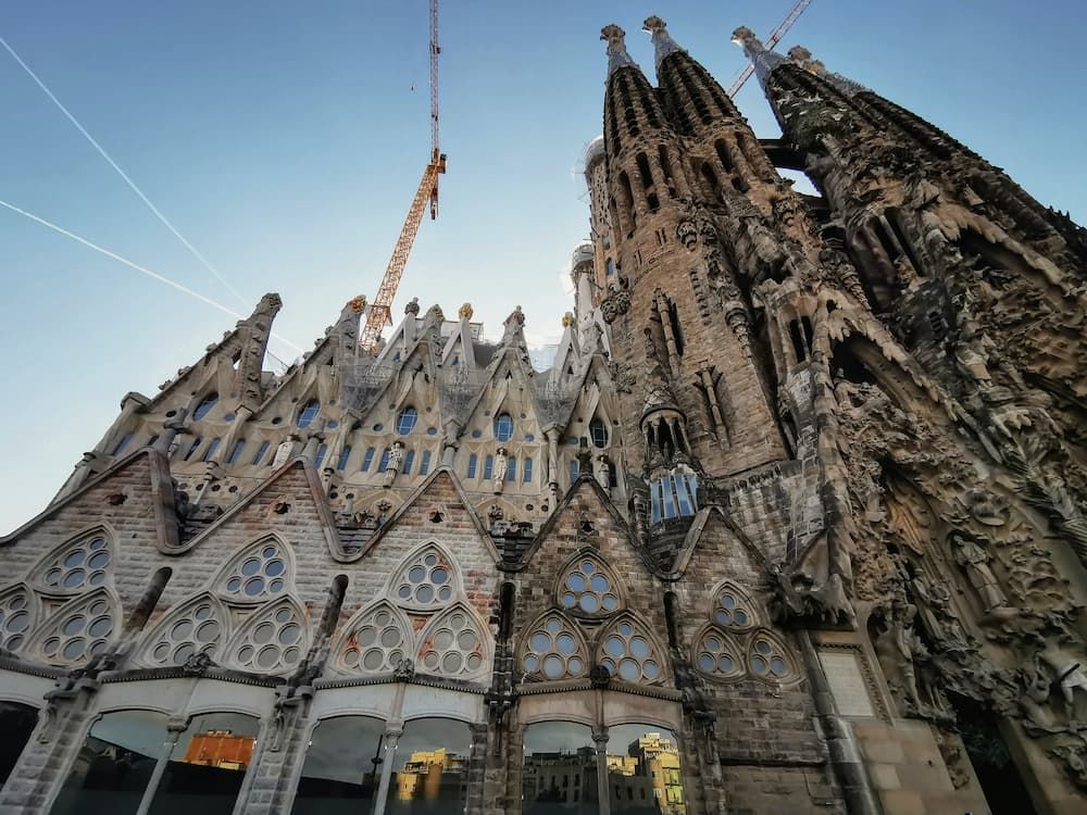 Sagrada familia church looking up
