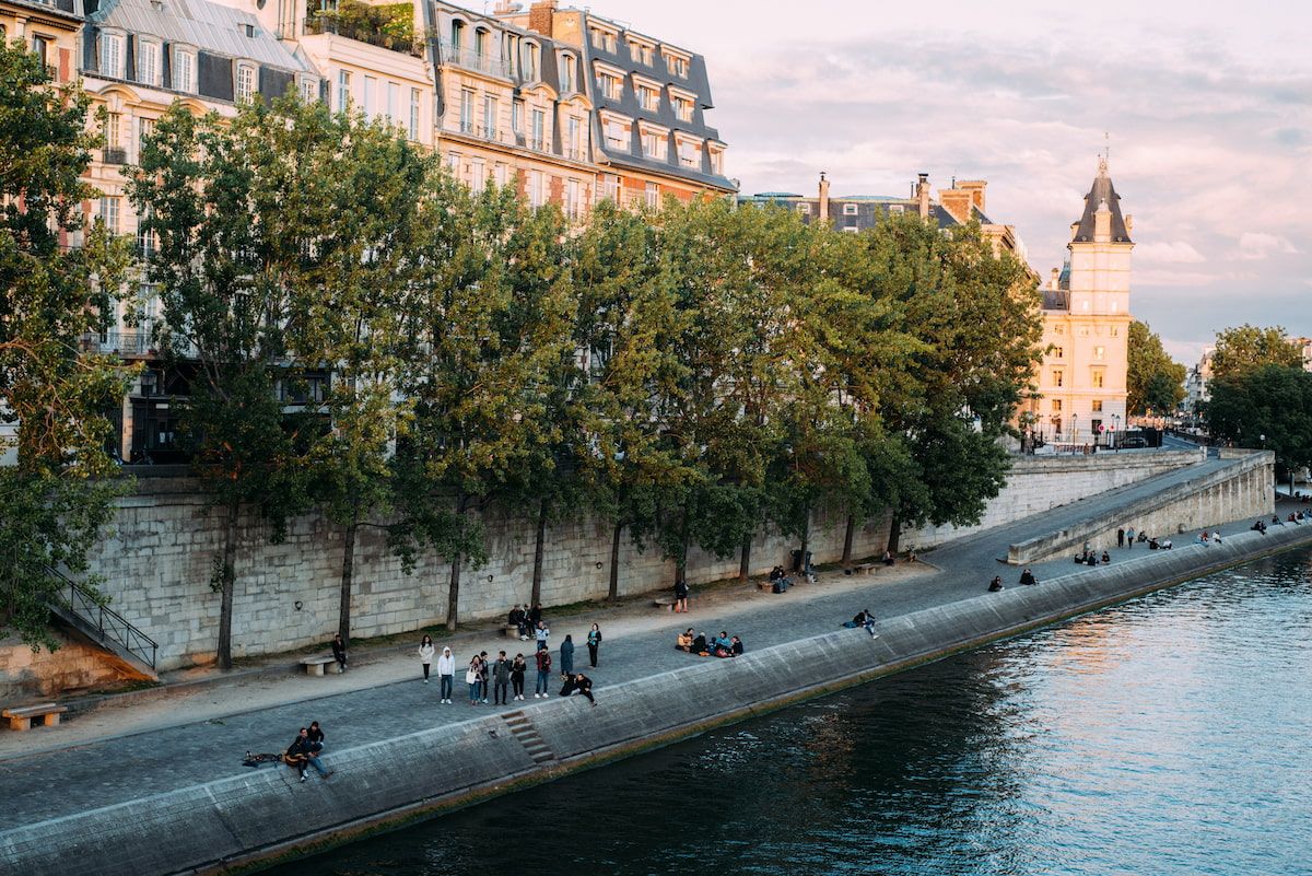 people along the seine river