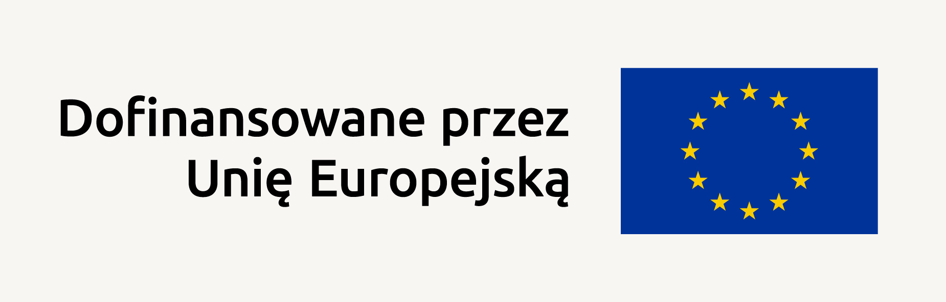 Flaga UE. Napis: Dofinansowane przez Unię Europejsk