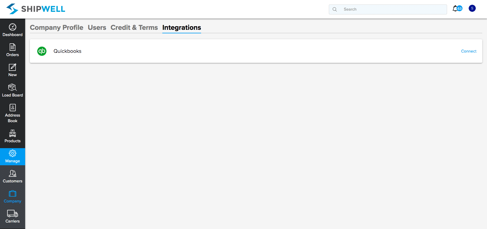 quickbooks integration within shipwell platform TMS