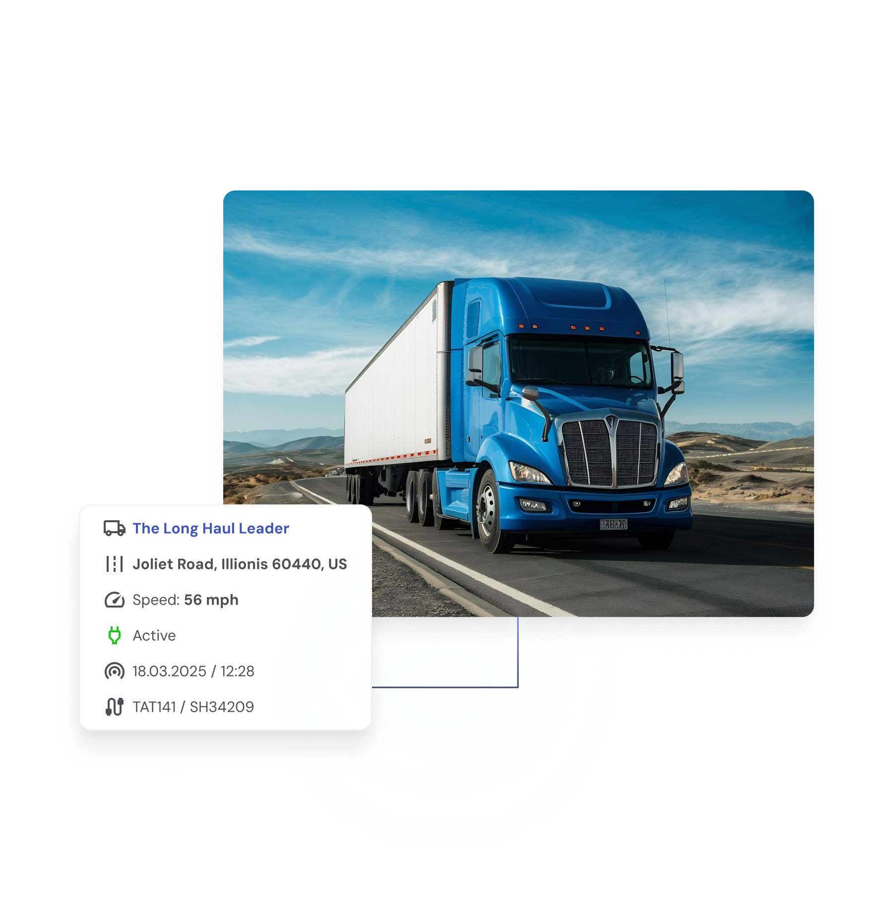 Trucking industry visual with vehicles or logistics elements