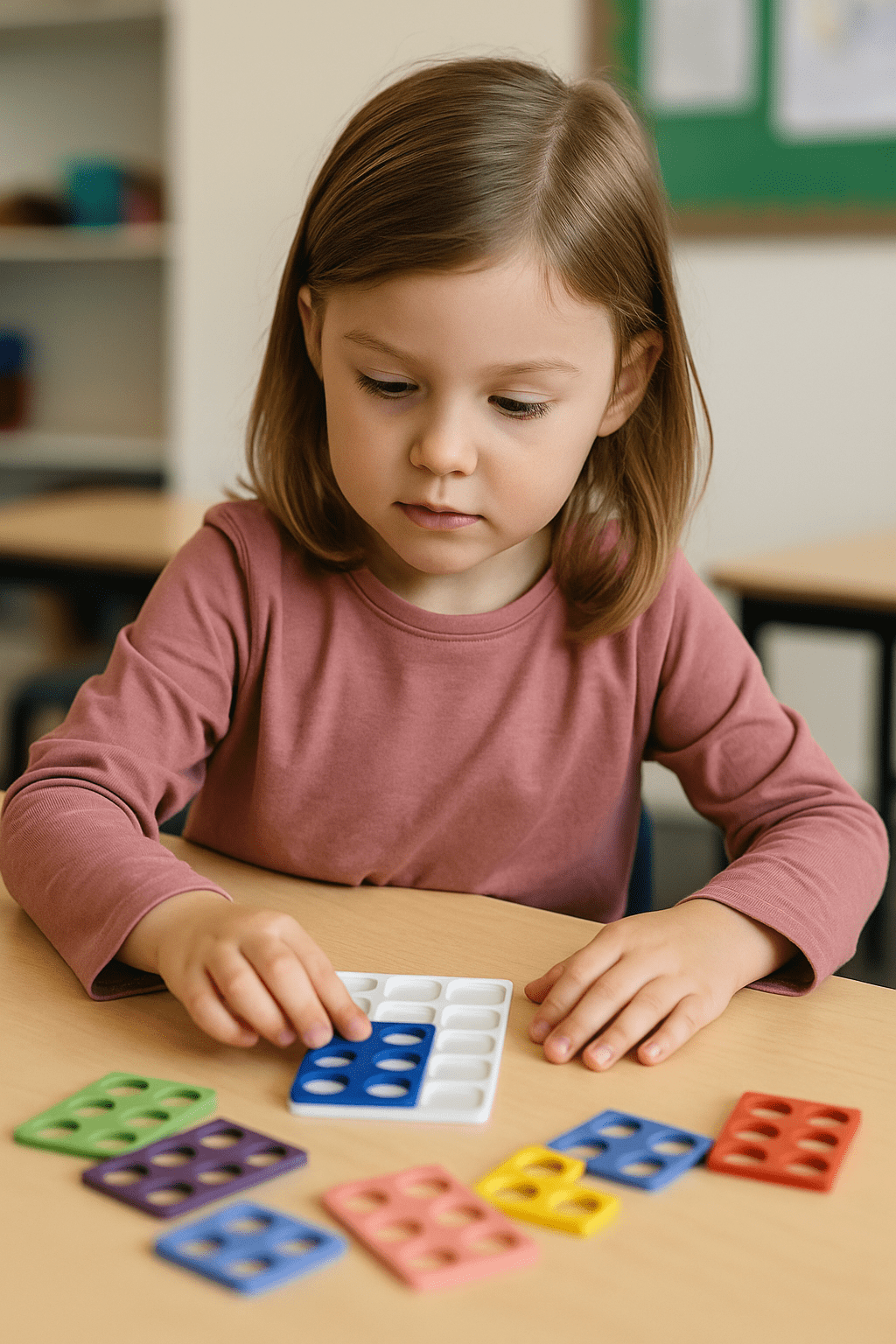 Kid participating in Numicon program at Kiddo Genius.