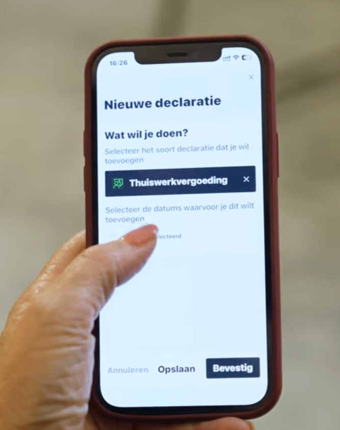 Reisbalans-app op mobiel