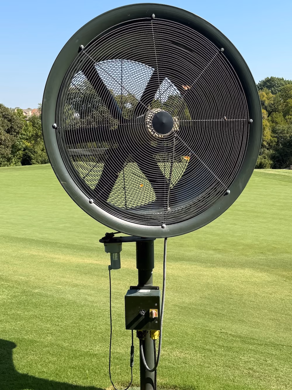SubAir TurfBreeze fan unit with new control panel for turf airflow management.