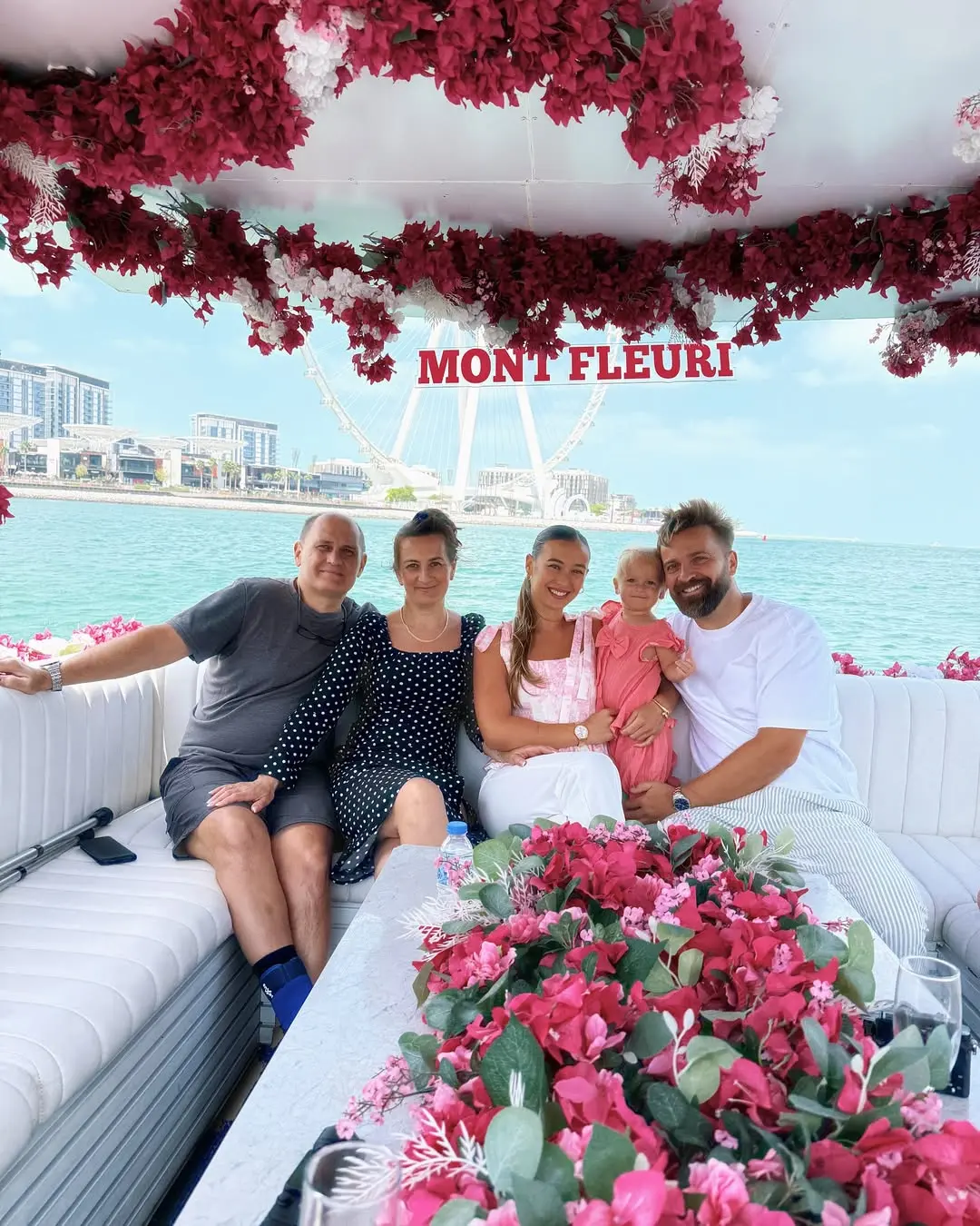 A family having the time of their lives in JBR and Dubai Marina on board with Mont Fleuri