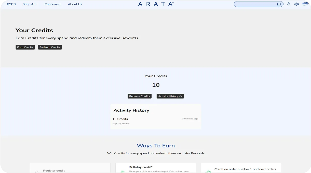 arata website image