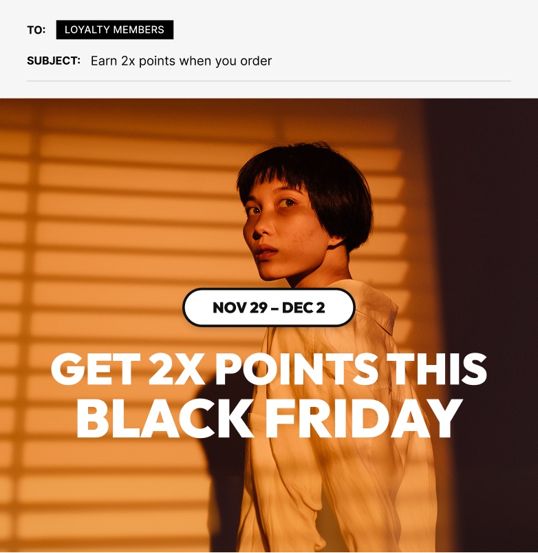 Black Friday campaign banner promoting multiplied points