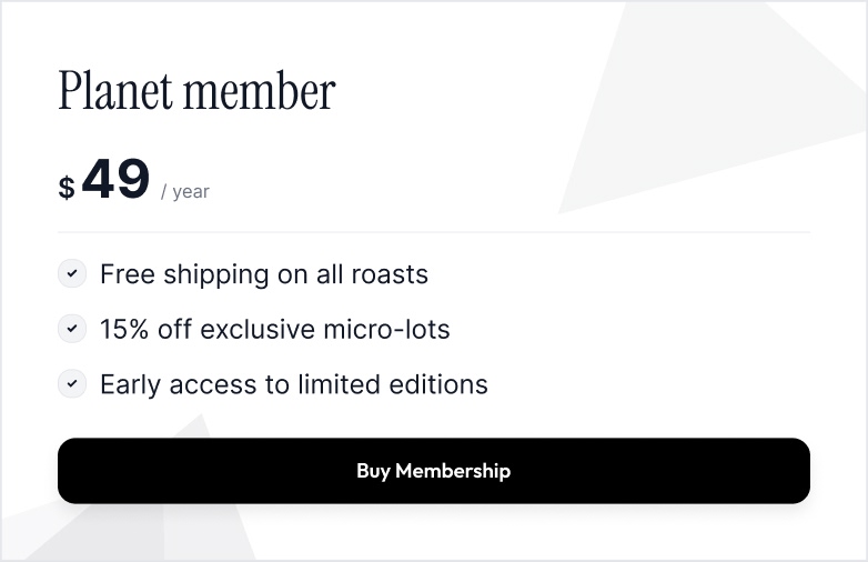 Paid membership tier card offering free shipping, member discounts and early access for $49 a year
