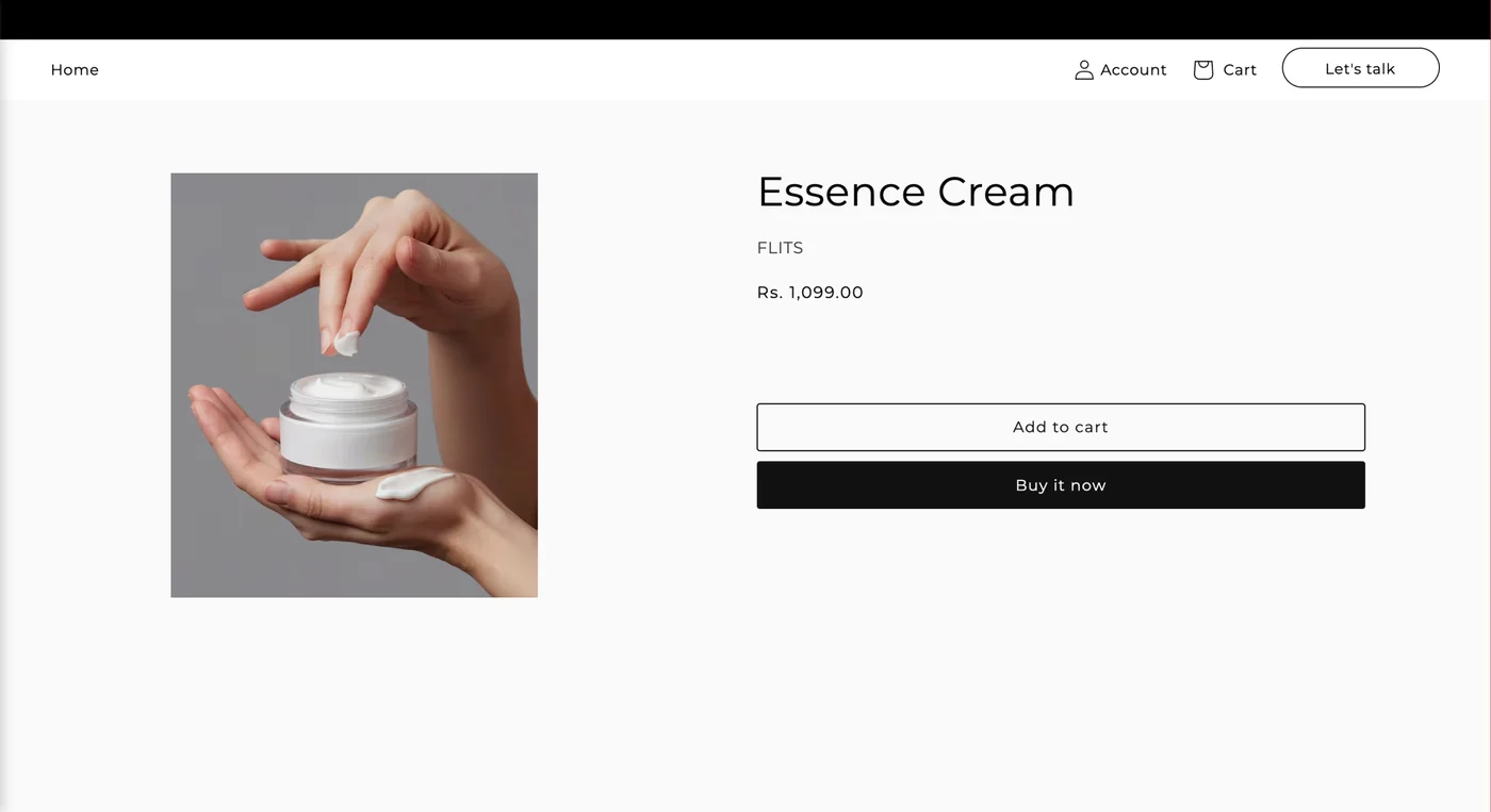 Product page before Flits: no loyalty information