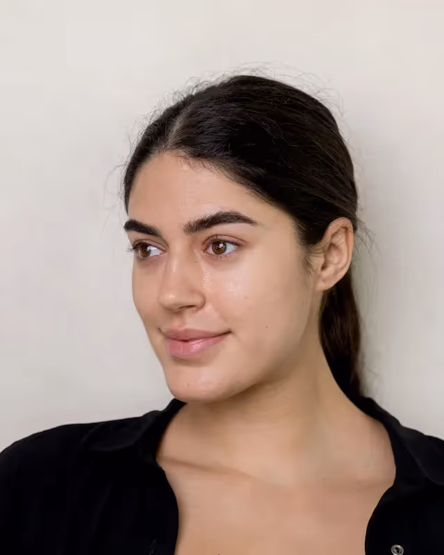 Brows after microblading treatment at Brau salon