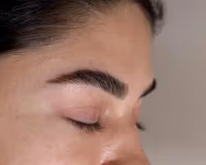 Appearance of brows after microblading procedure