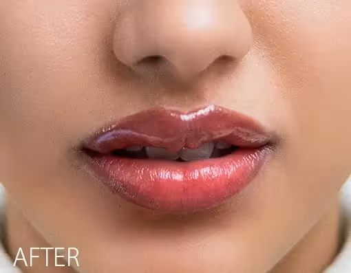 This specialized semi-permanent treatment is designed for clients with uneven lip color, pigmentation or unwanted darker areas. It focuses on color correcting and neutralizing the darker areas of the lips before applying a custom-blended pigment to achieve brighter, more even-toned lips. This is a two-appointment process, with a follow-up recommended 4-12 weeks after the initial session to assess healing and refine the results as needed.