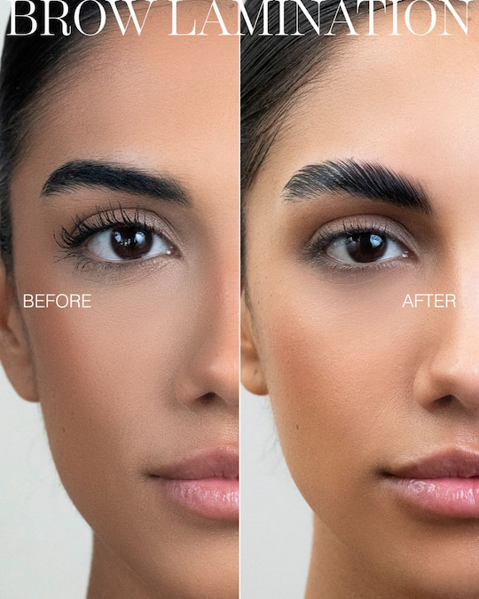 Before and after brow lamination