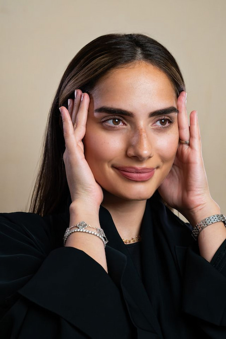Woman with glowy and radiant skin