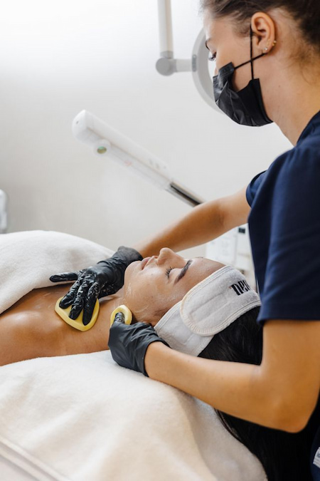 Prepping skin for PRP therapy