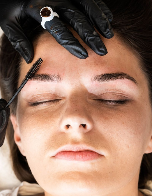 Brow brushed with a spoolie
