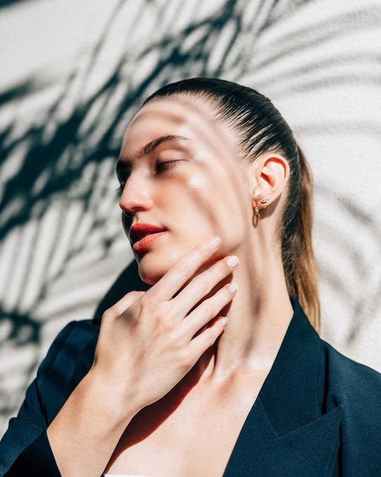 Woman with fresh, healthy-looking skin