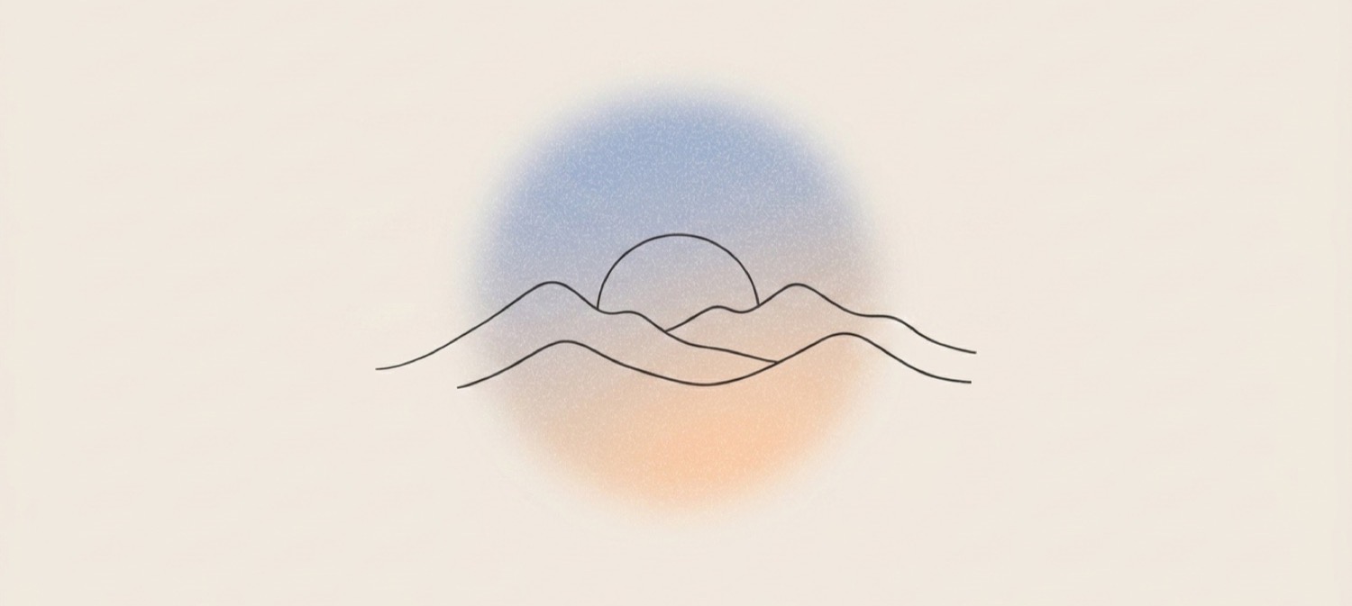 Sunrise over mountain peaks line art — Bible verses about strength