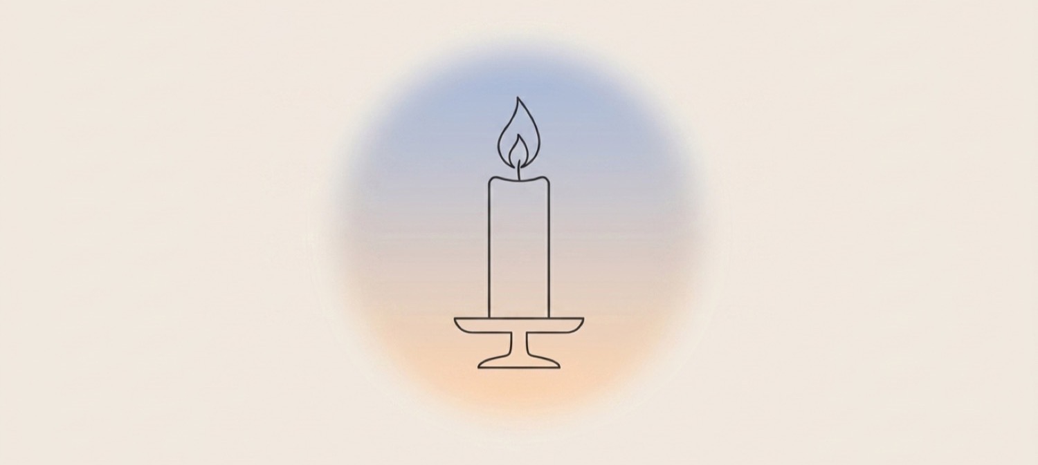 Softly glowing candle illustration for bedtime prayers for peaceful sleep