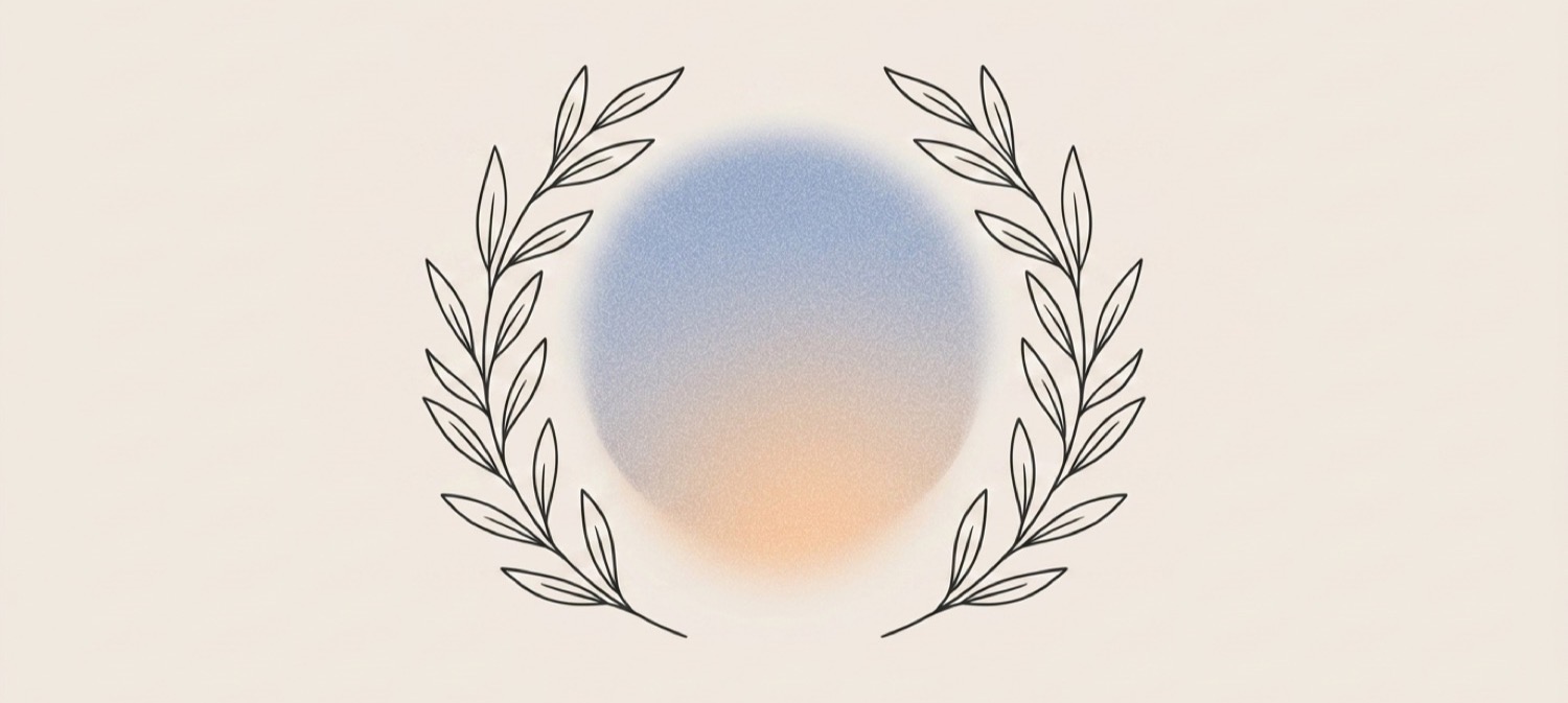 Olive branches framing a bright sun