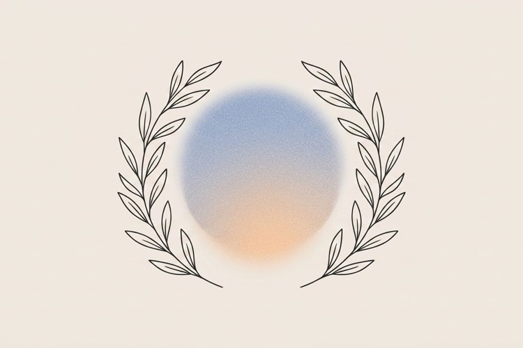 Olive branches framing a bright sun