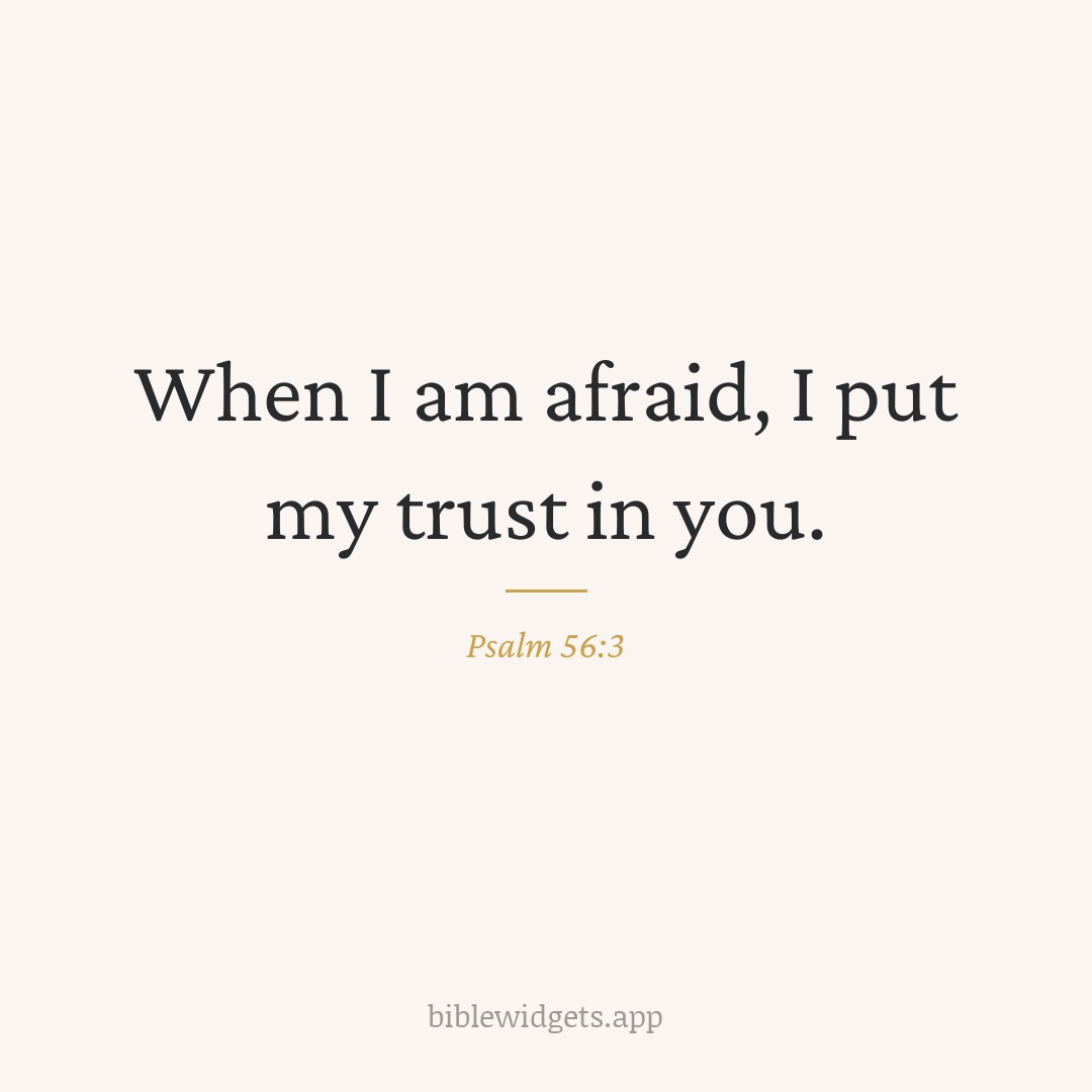 When I am afraid, I put my trust in you. — Psalm 56:3