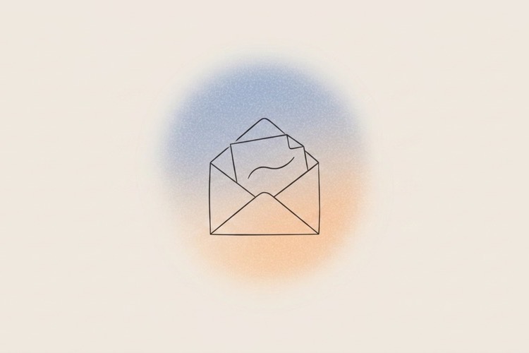 an envelope carrying a message: a verse delivered at the time you choose