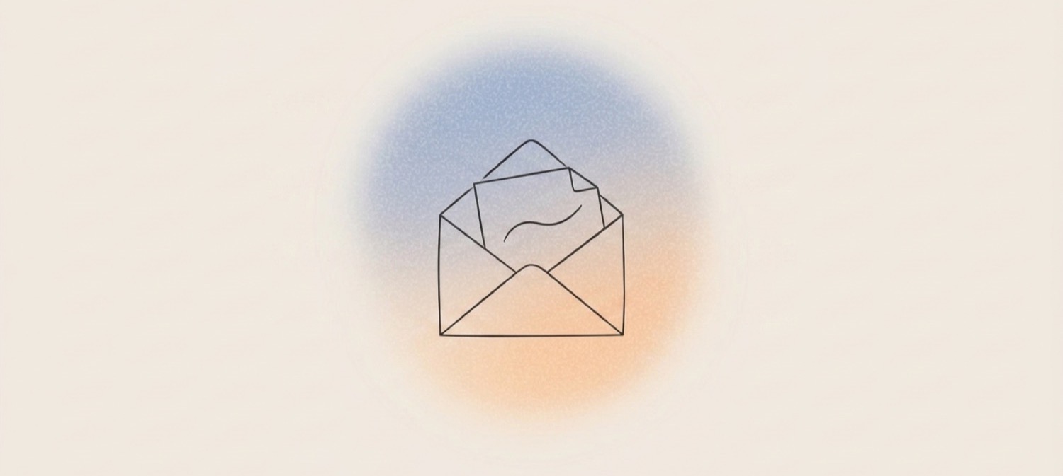 an envelope carrying a message: a verse delivered at the time you choose