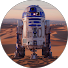 R2-D2 Roboter vor Wüstenlandschaft, Malerbetrieb Münster Kreativer Hintergrund