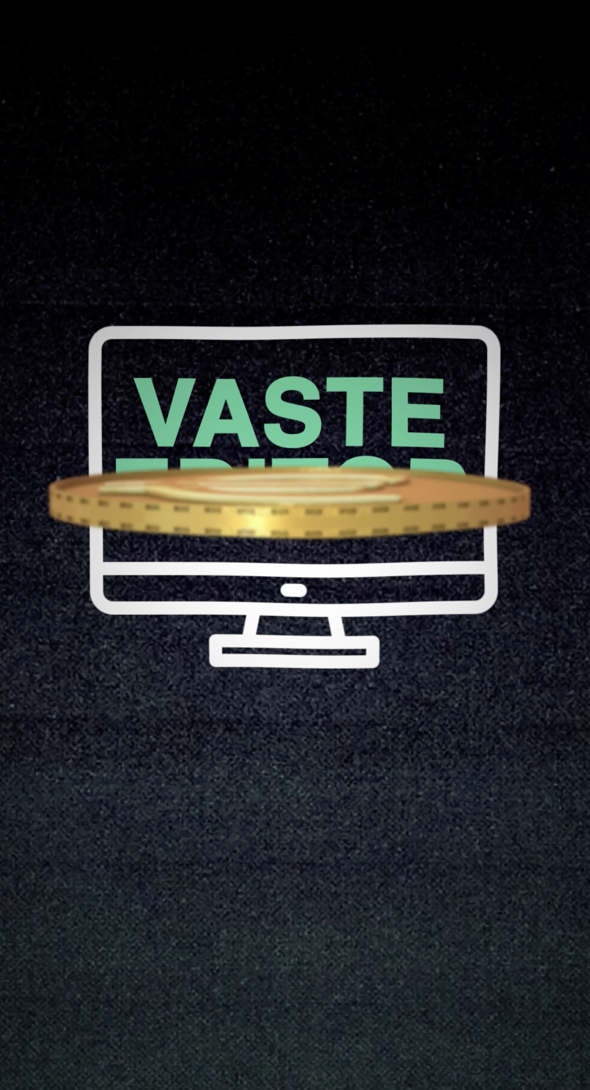 A coin flipping in front of a screen animation