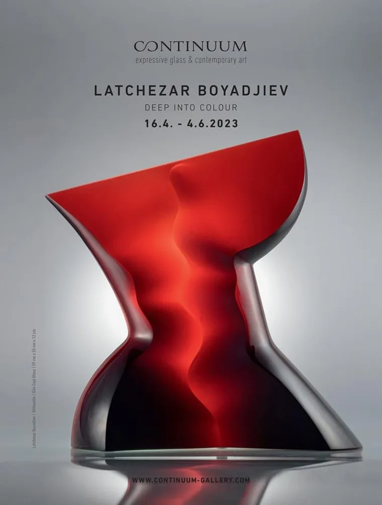 A poster with a glass sculpture showcasing the event