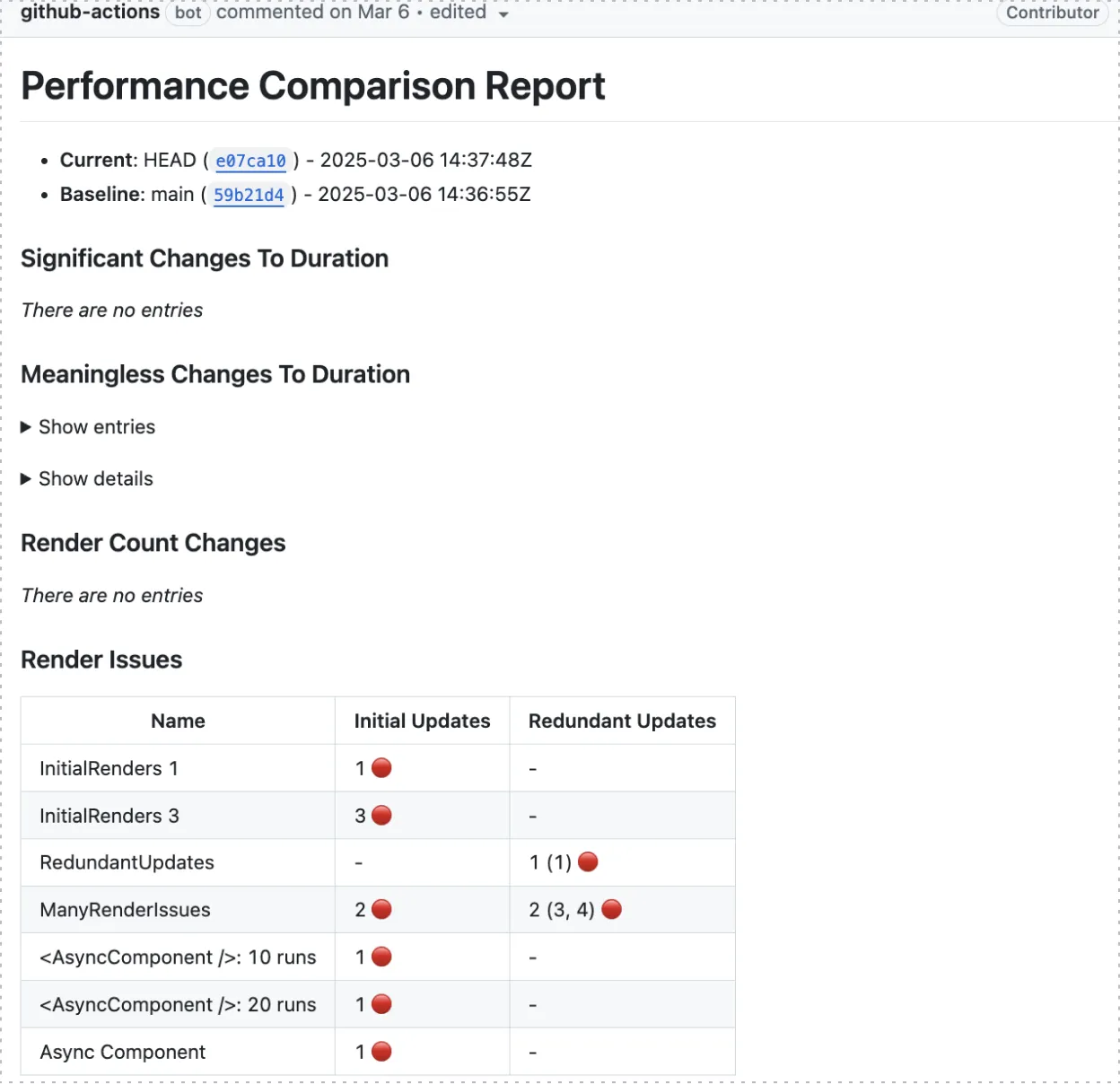 Performance Comparison Report