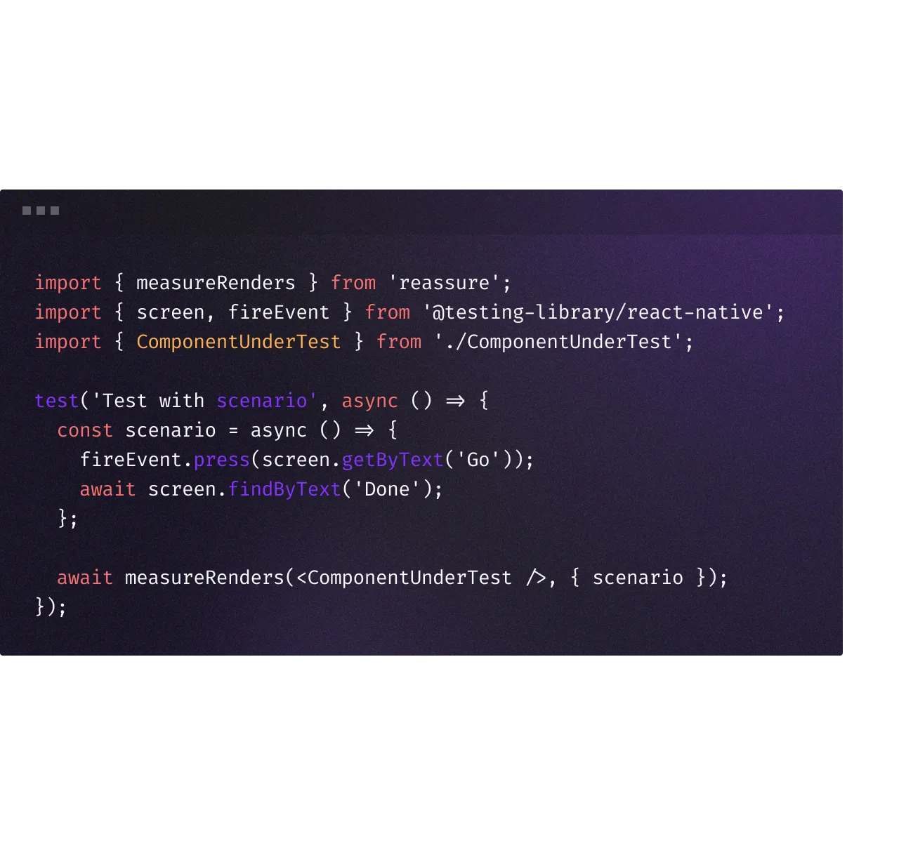 Terminal measureRenders