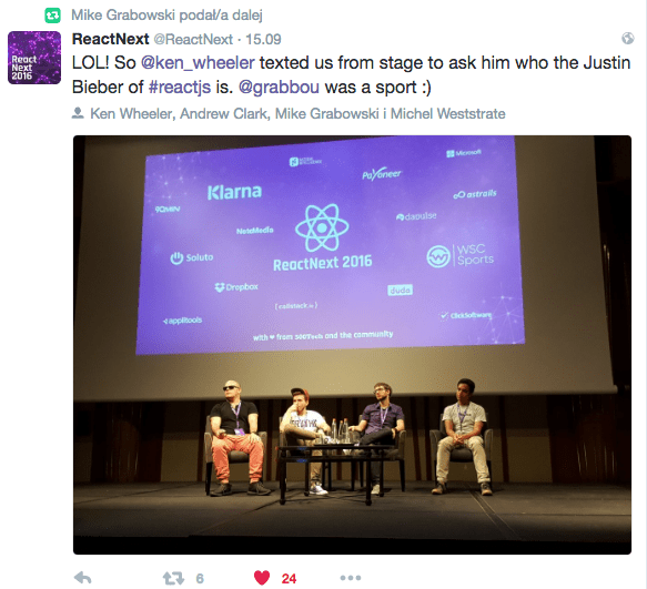 ReactNext 2016 - tweet