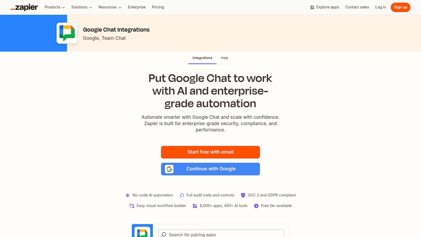 Zapier – Google Chat Integrations